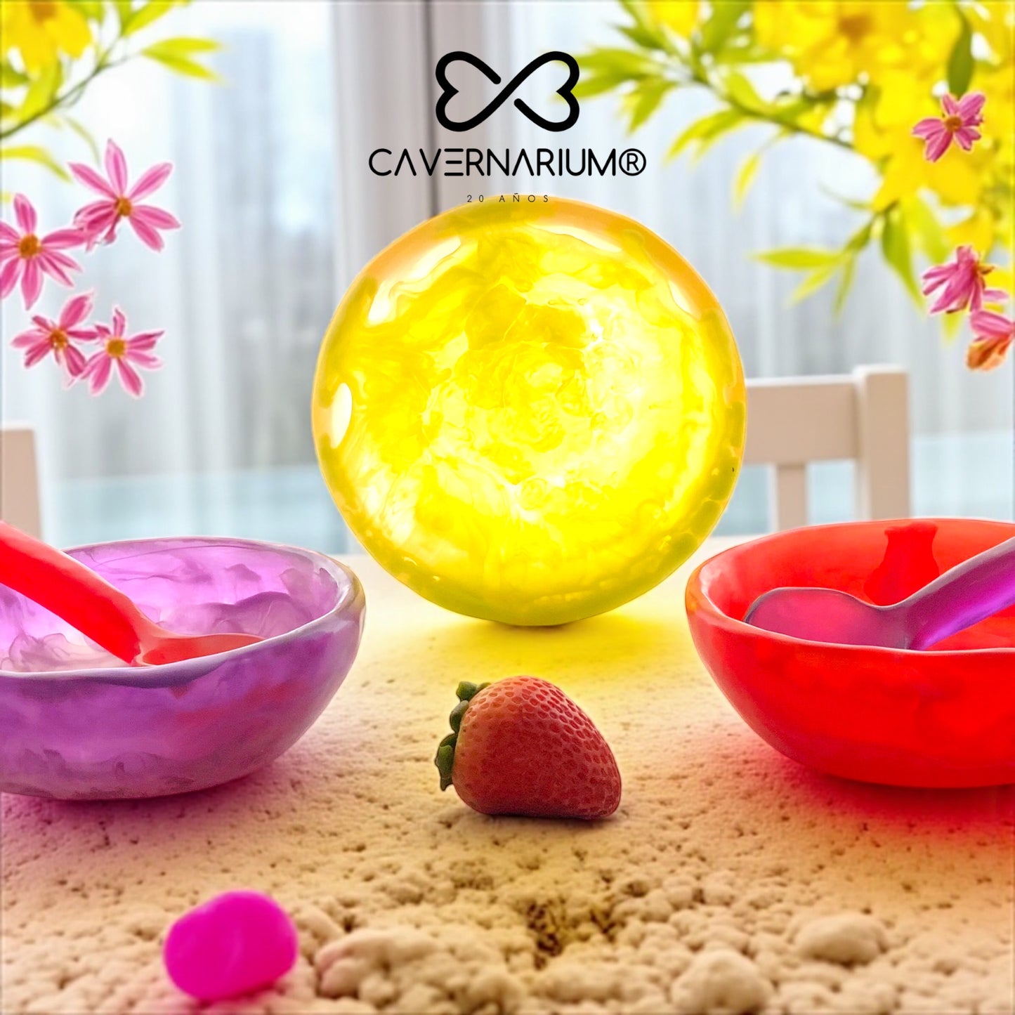 1 TAZA Baja 🥣 1 Cuchara Larga en Resina Especial 500 ml.