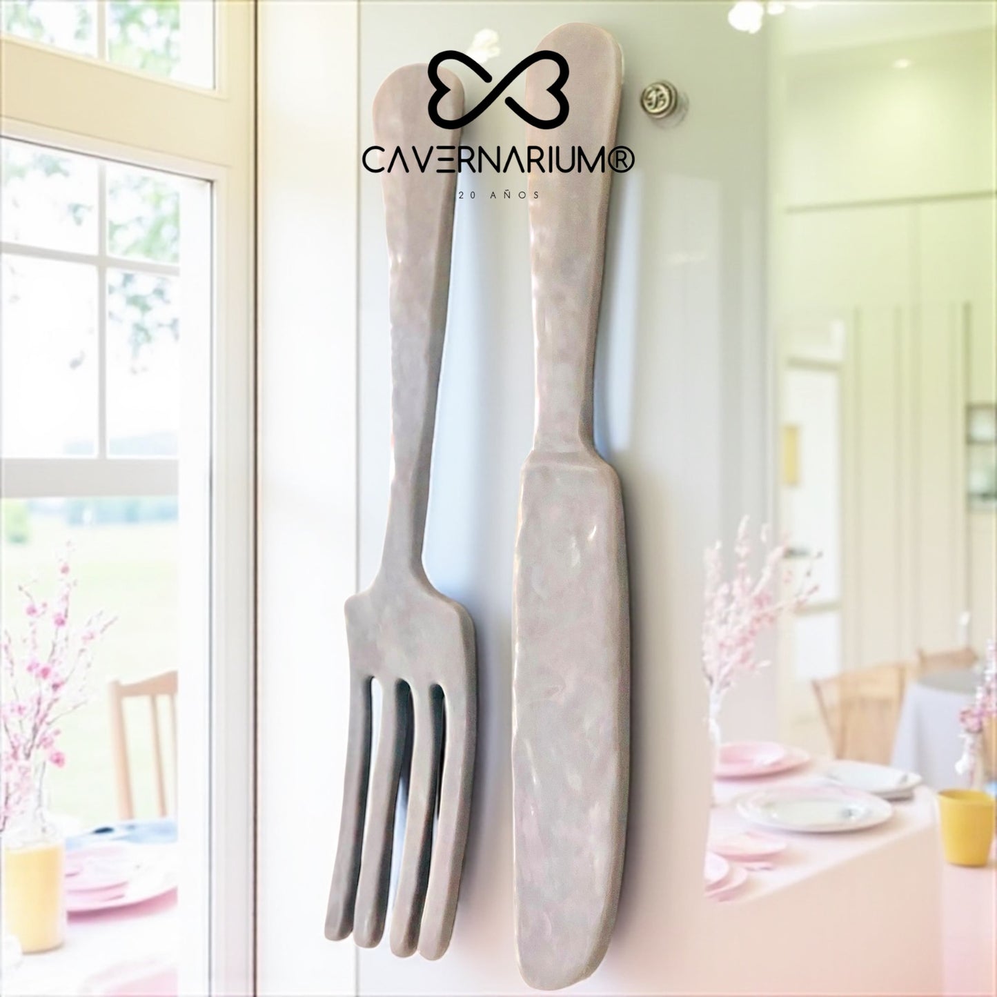 JUEGO de Tenedor & Cuchillo Gigante 🍴 para COLGAR de 60 cms