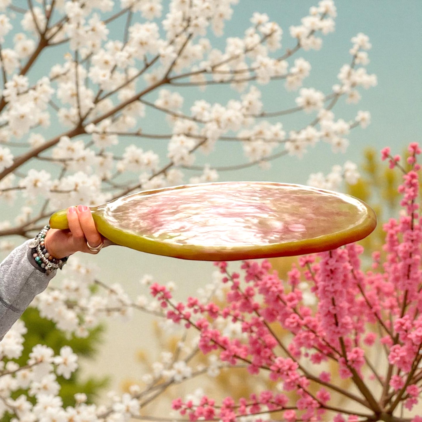 BANDEJA para Pizza 🍕 38 cms Mango Ergonómico en Resina Especial