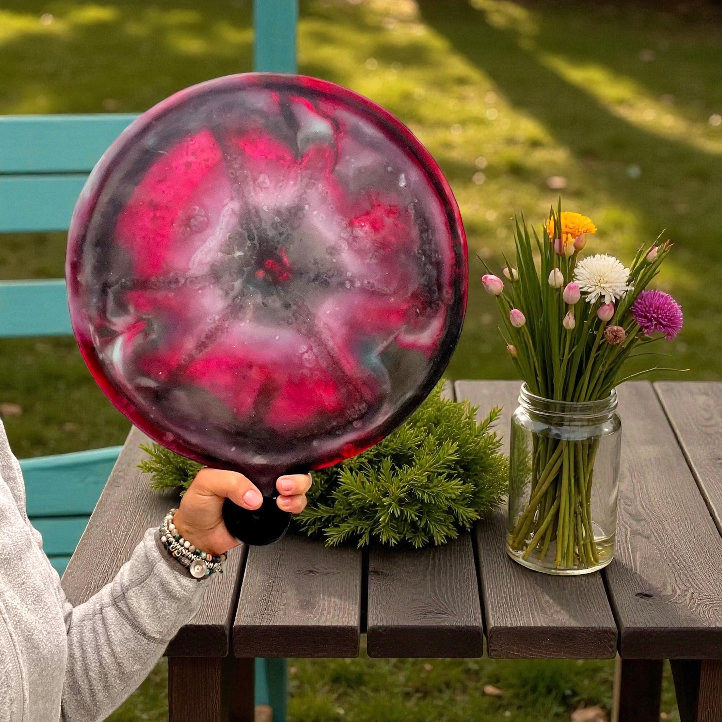 BANDEJA para Pizza 🍕 38 cms Mango Ergonómico en Resina Especial