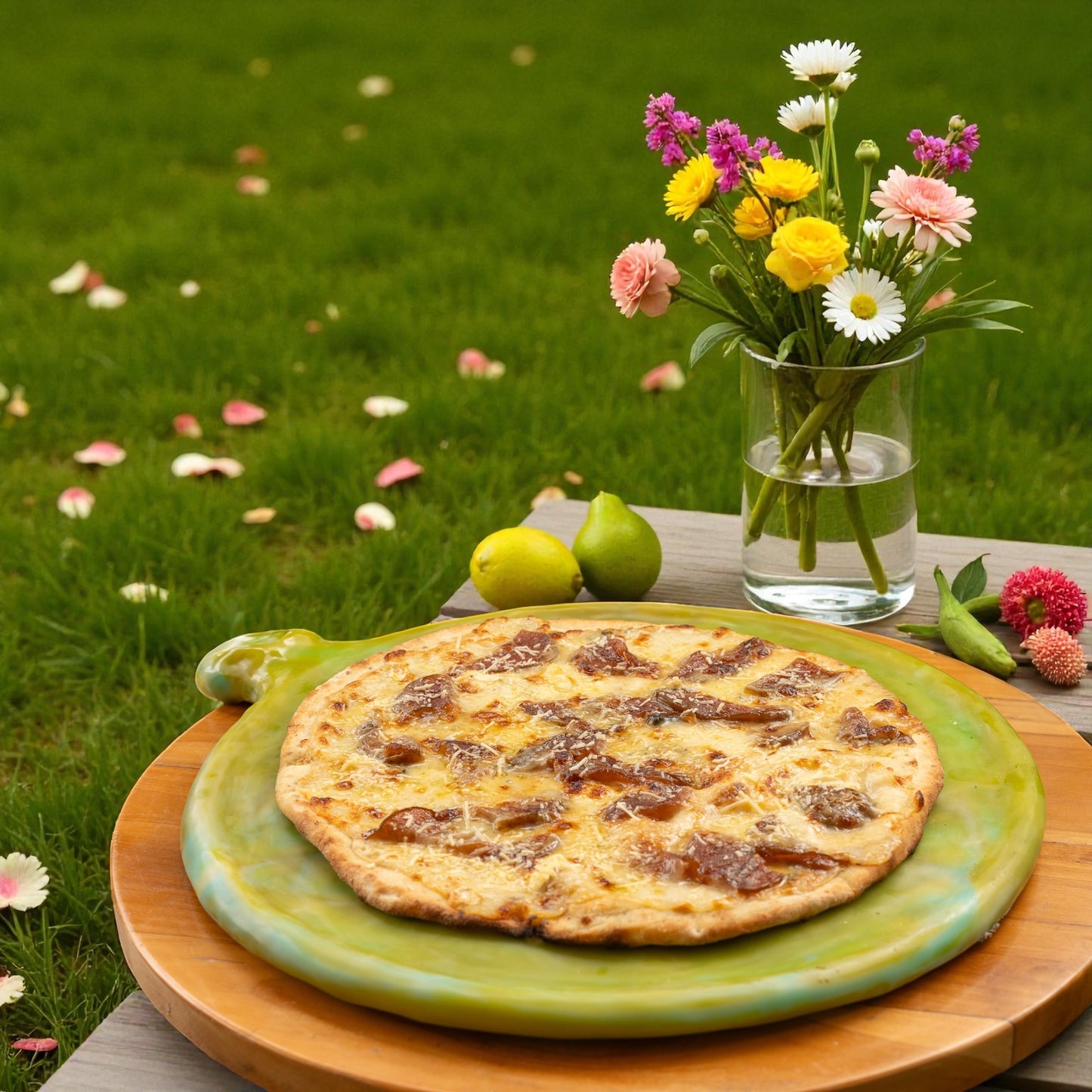 BANDEJA para Pizza 🍕 38 cms Mango Ergonómico en Resina Especial